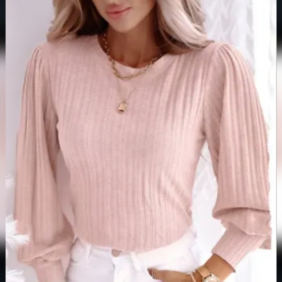 🔥1 left🎉HP🎉 New Pink texture knitted top - Picture 3 of 7